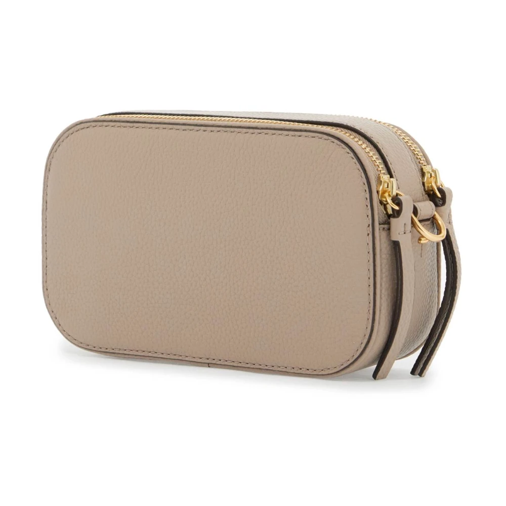 TORY BURCH Gestructureerde Leren Mini Crossbody Tas Gray Dames
