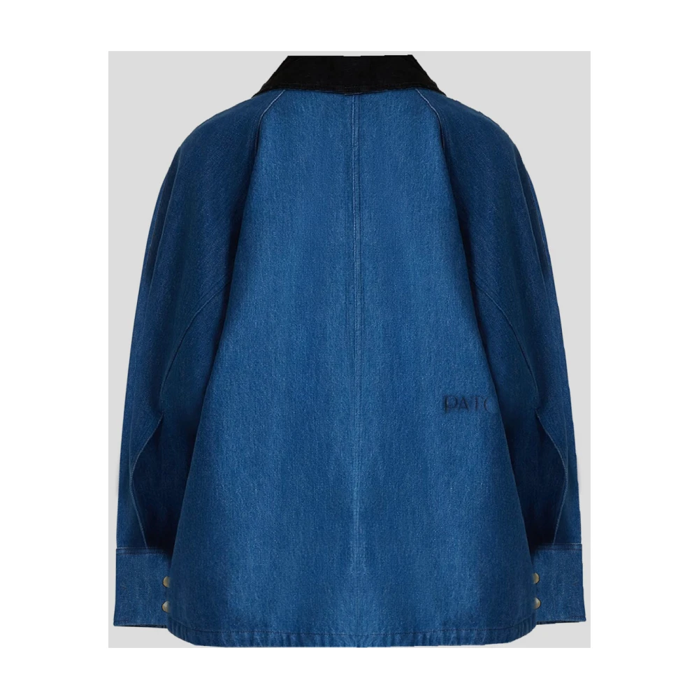 Patou Katoenen Relaxed Parka Blue Dames