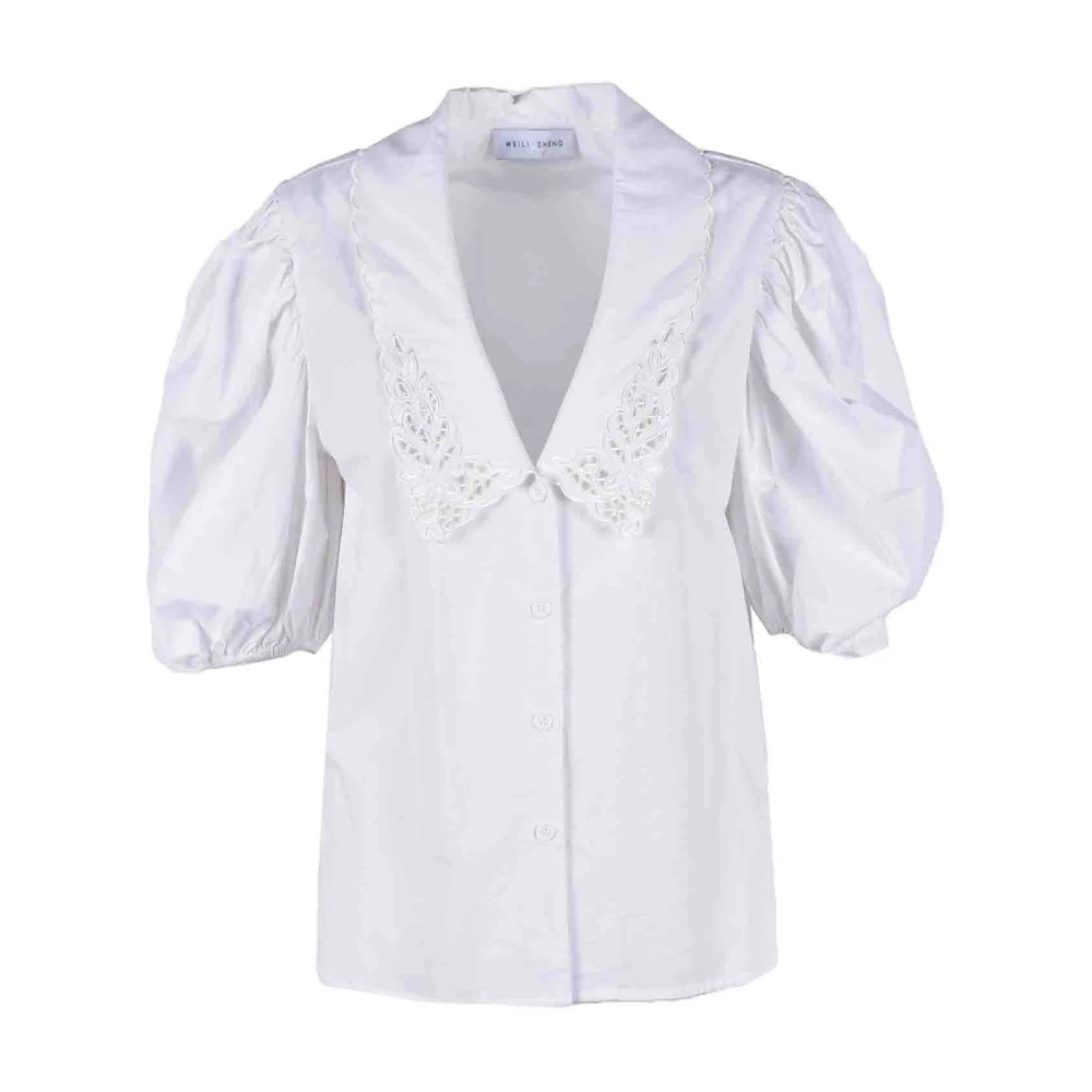 Weili Zheng Stijlvolle Katoenen Blouse White Dames