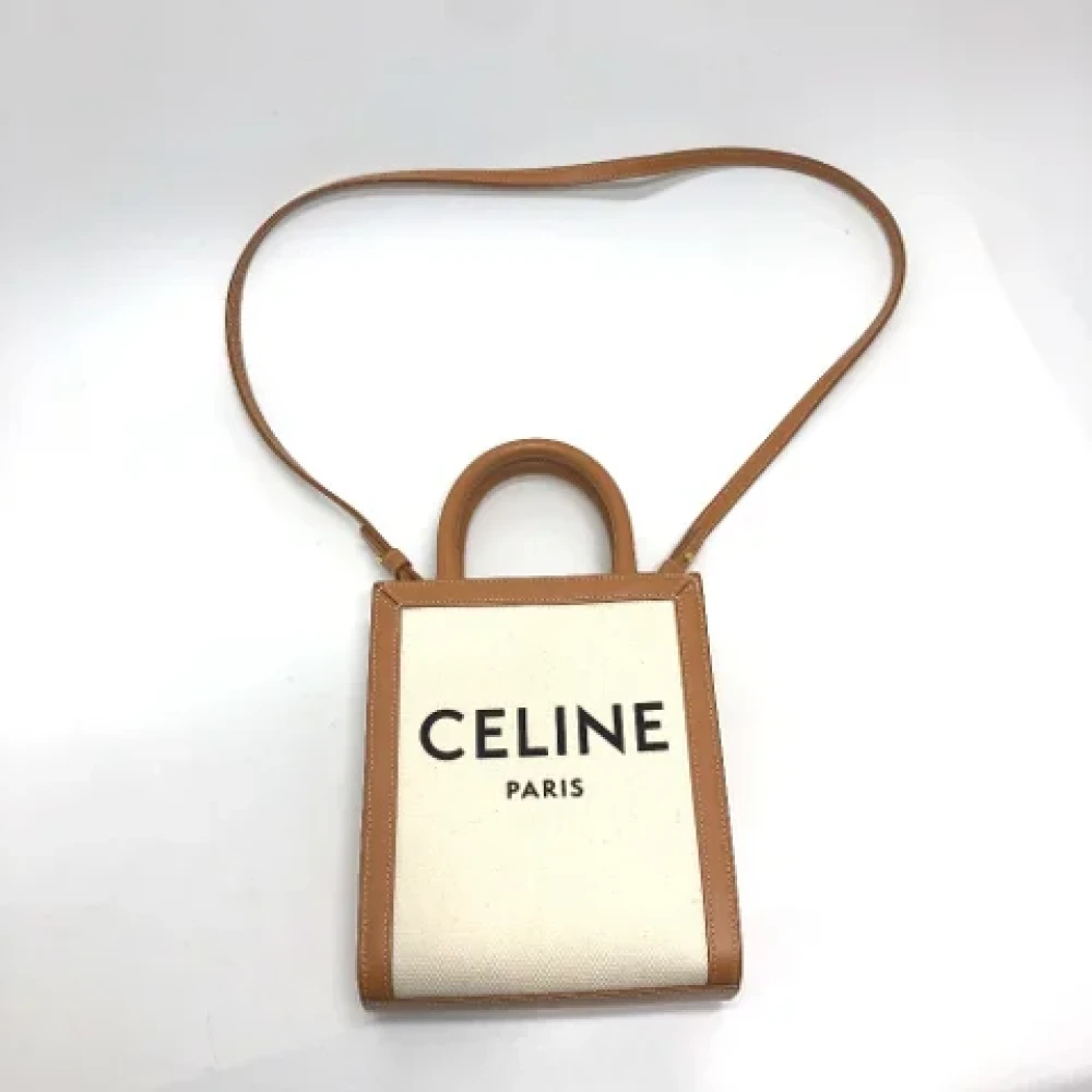 Celine Vintage Pre-owned Fabric shoulder-bags Beige Dames