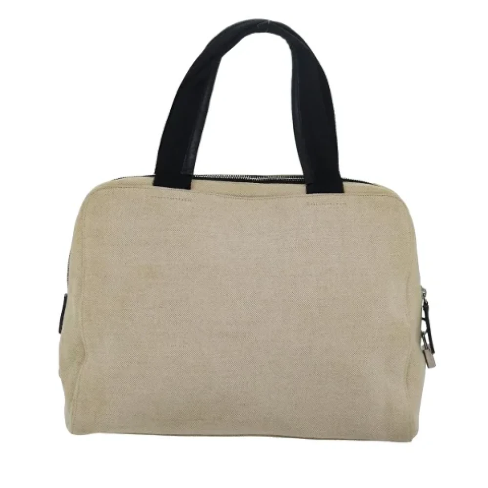 Prada Vintage Pre-owned Canvas prada-bags Beige Dames