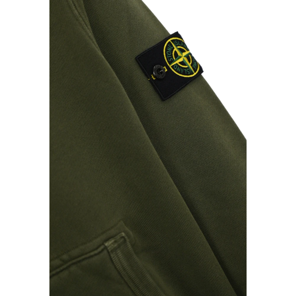 Stone Island Groene Katoenen Hoodie met Rits Green Heren
