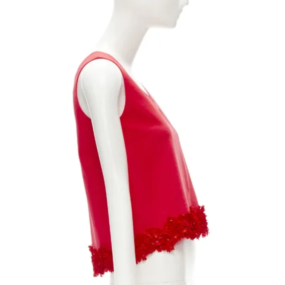 Carolina Herrera Pre-owned Wool tops Red Dames