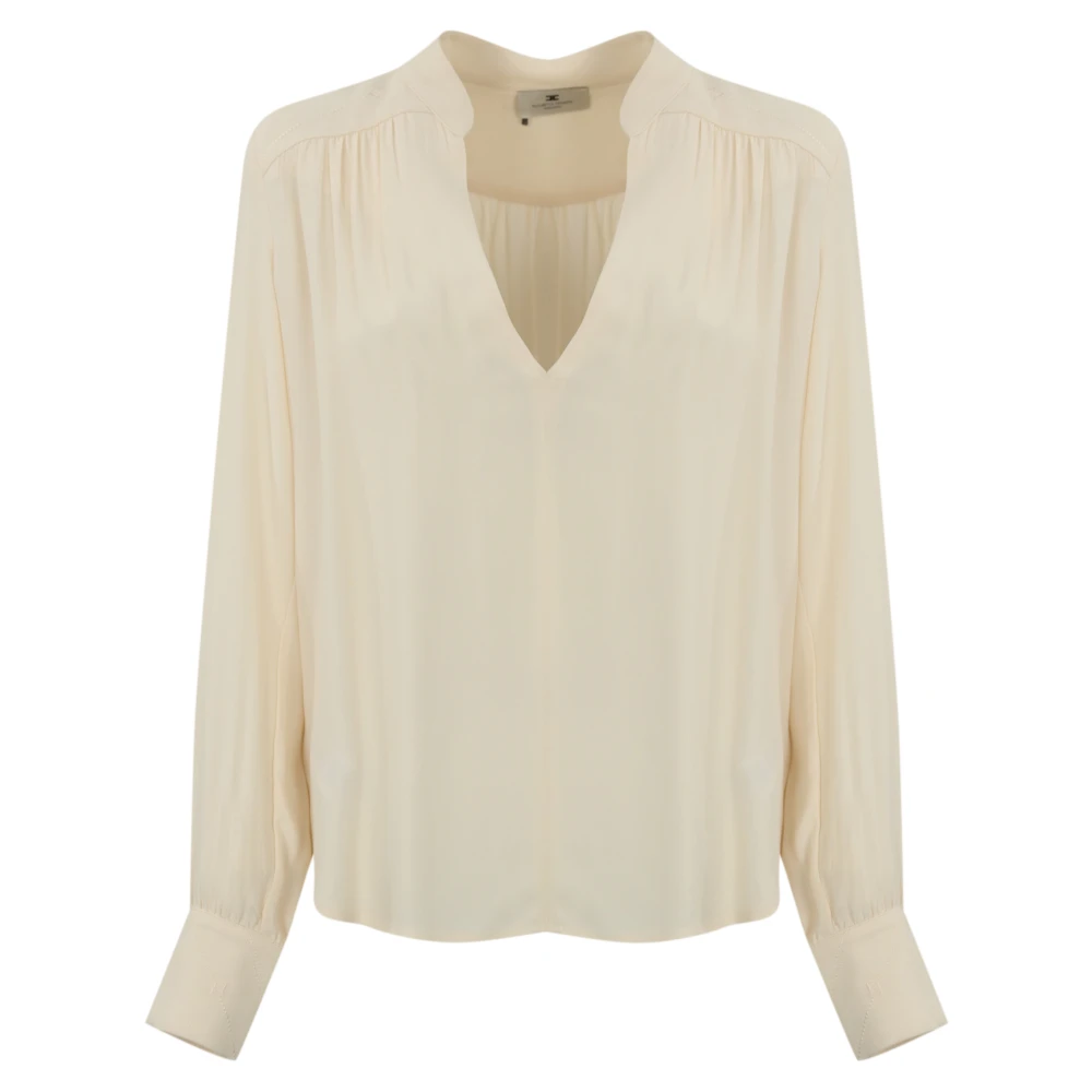 Elisabetta Franchi Gestreepte lange mouwen blouse Yellow Dames