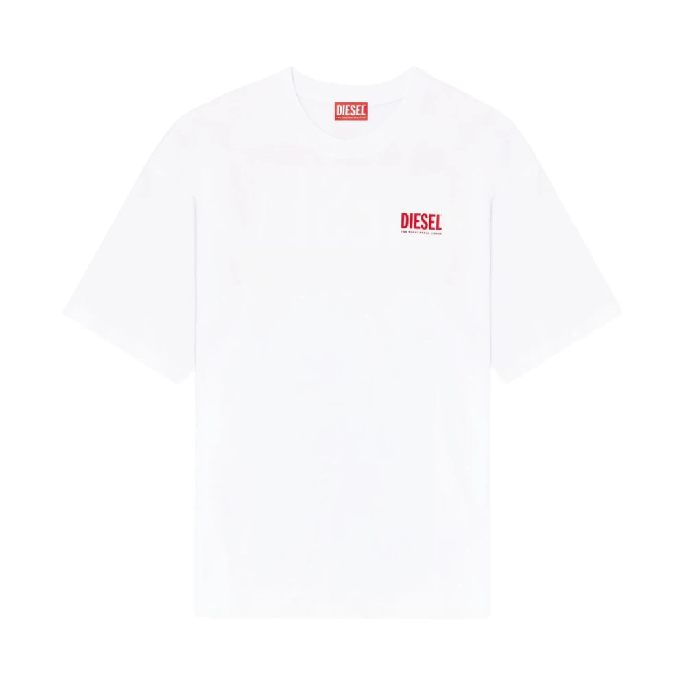 Diesel Mannelijk Wit Tops Heren, Xl, Katoen, T-Boxt Bisk T-Shirt