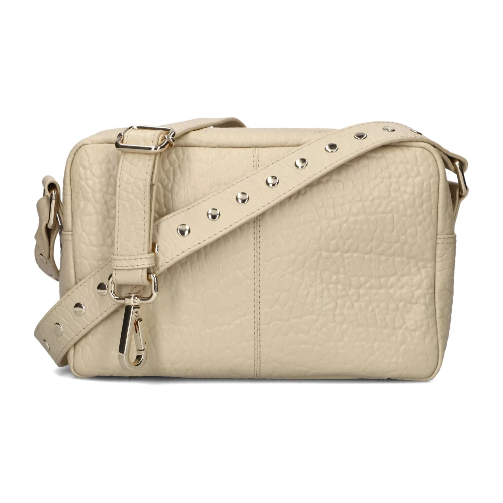 Núnoo Beige Leren Schoudertas Ellie Buckle Beige Dames