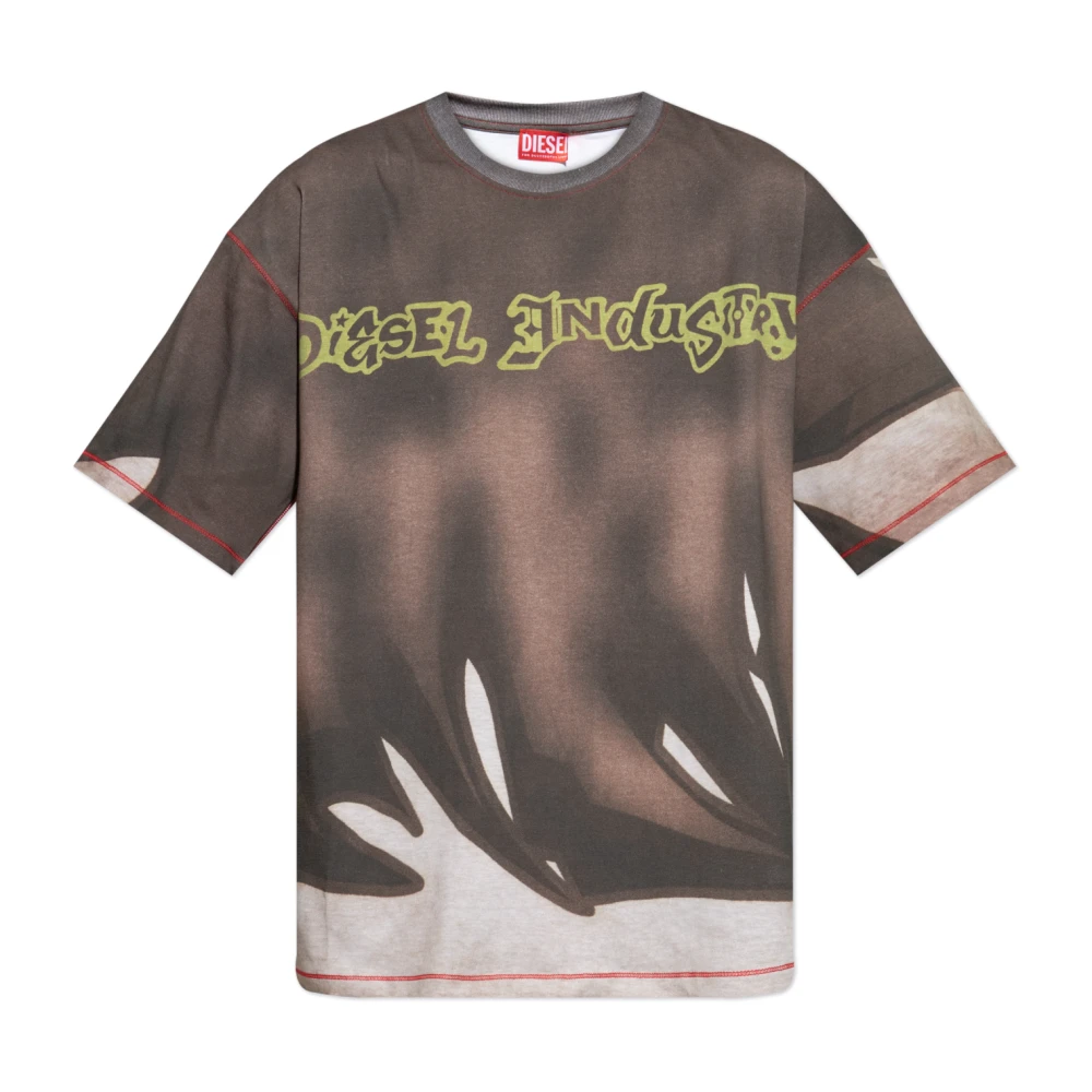 Diesel Men's Brown T-Shirts, M, T-Shirt T-Boxt-Show