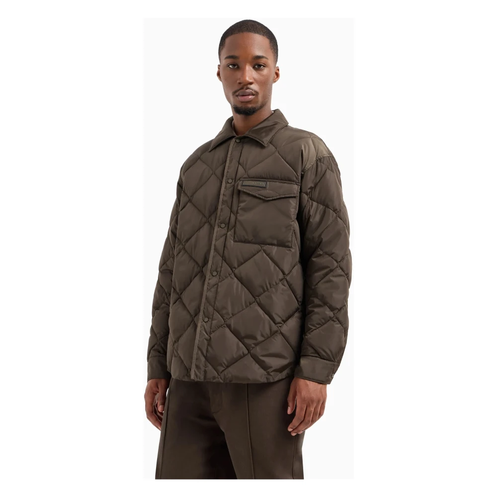 Armani Exchange Stijlvolle Jas Brown Heren