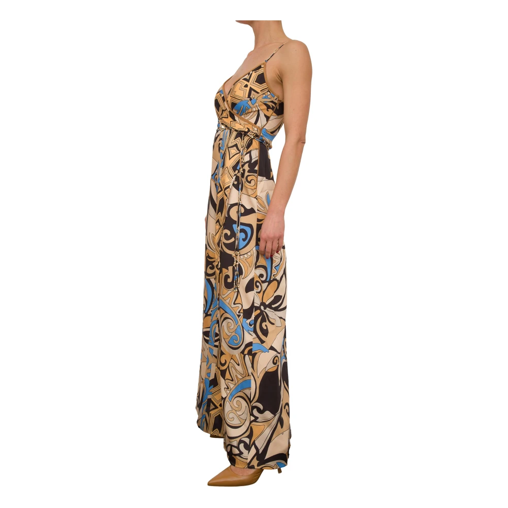 Nenette Lange Twill Poly Sjaal Print Jurk Multicolor Dames