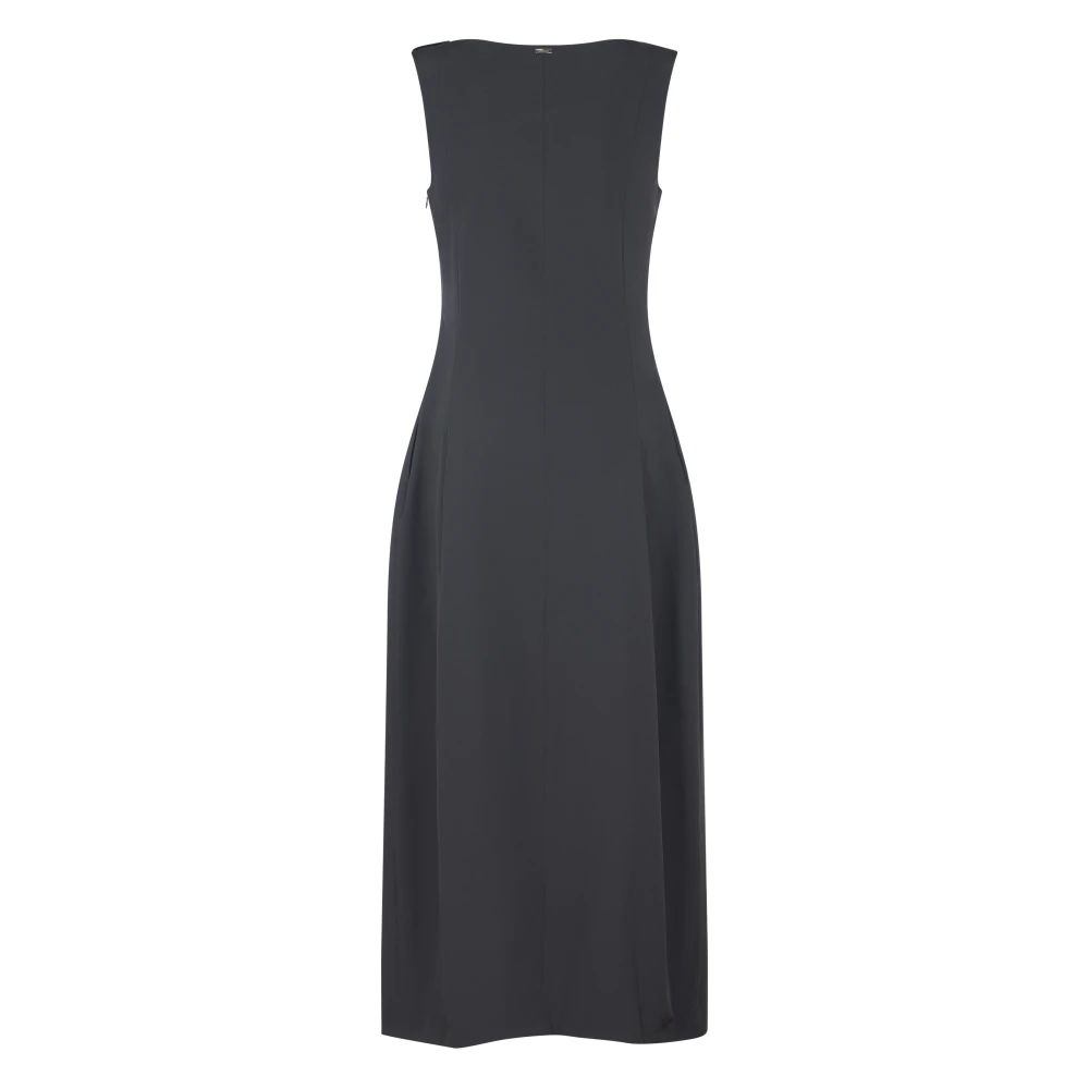 Herno Mouwmloze Lange Jurk Black Dames