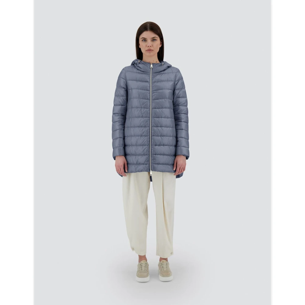 Herno Nylon Ultralight A-Shape Resort Jas Blue Dames
