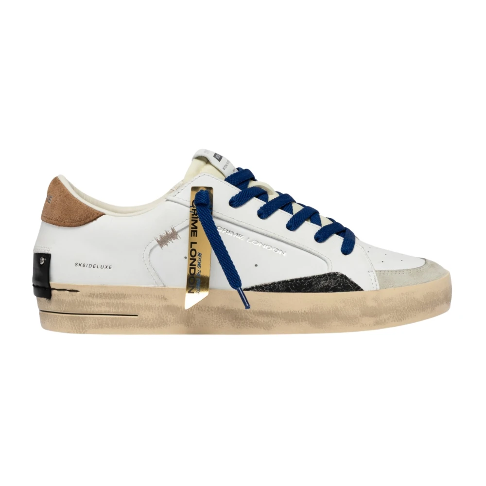 Crime London White Sneakers, Male, 10 Uk, Sk8 Deluxe