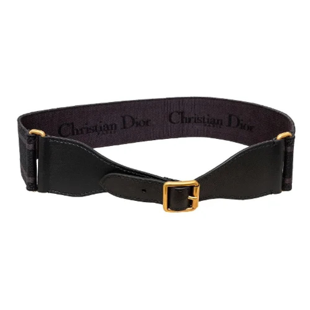 Dior Vintage Pre-owned Canvas belts Black Dames