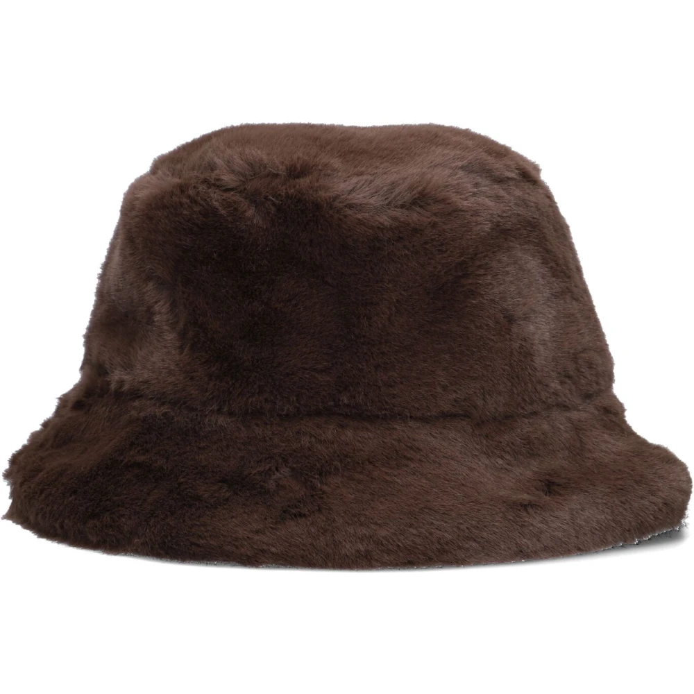Stand Studio Fluffy Bruine Bucket Hat Brown Dames