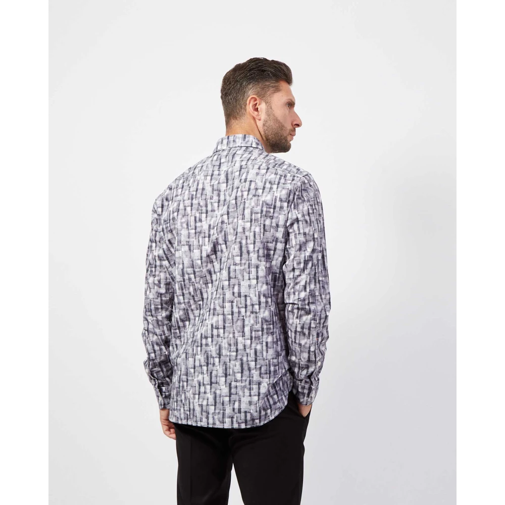 Hugo Boss Gestreept katoenen overhemd met borstzak Multicolor Heren