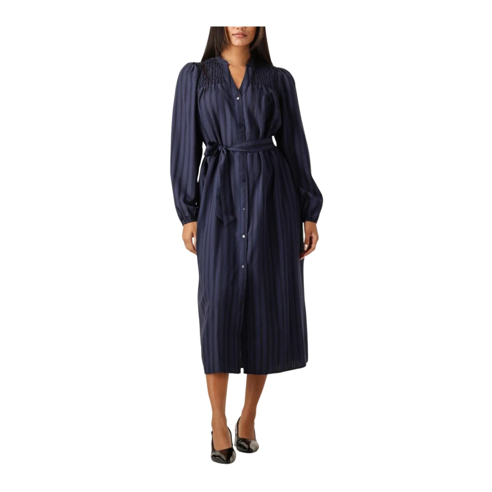 Co'Couture Navy Midi Jurk Lulu Blue Dames