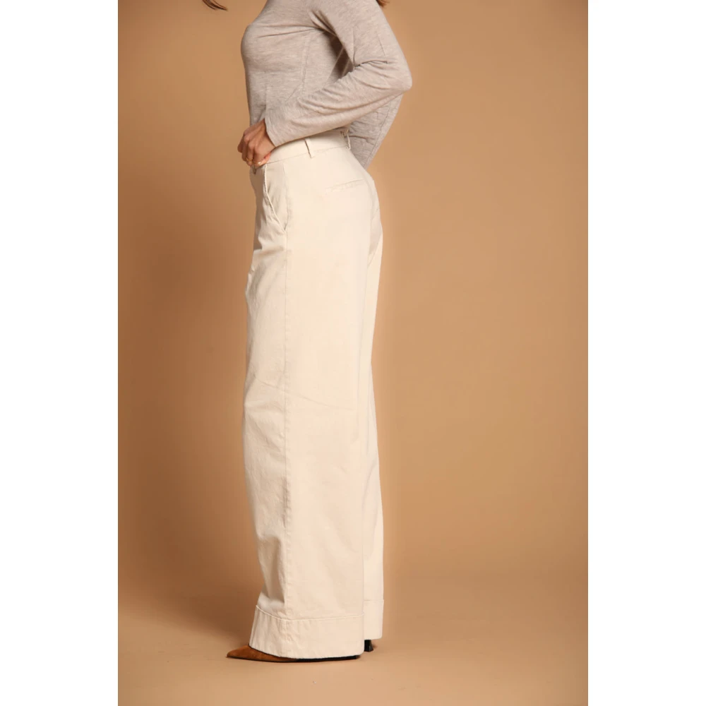 Mason's Satin Relaxte Pasvorm Chino Broek Beige Dames