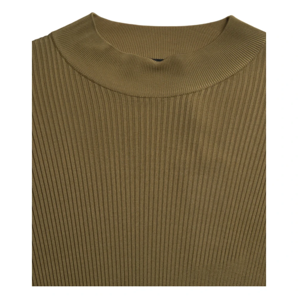 Dolce & Gabbana Army Green Viscose Trui met Ronde Hals Green Heren