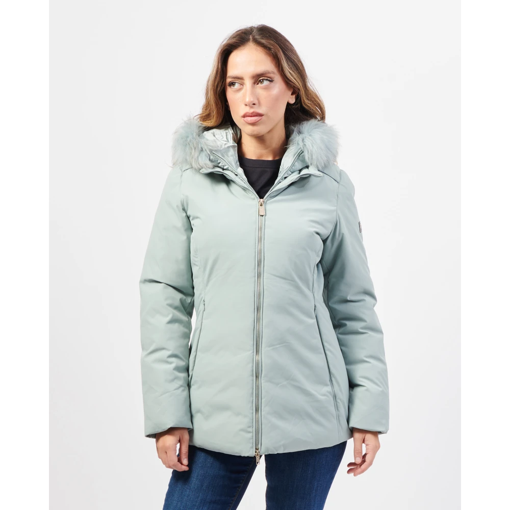 YES ZEE Groene Softshell Jas met Bont Capuchon Green Dames