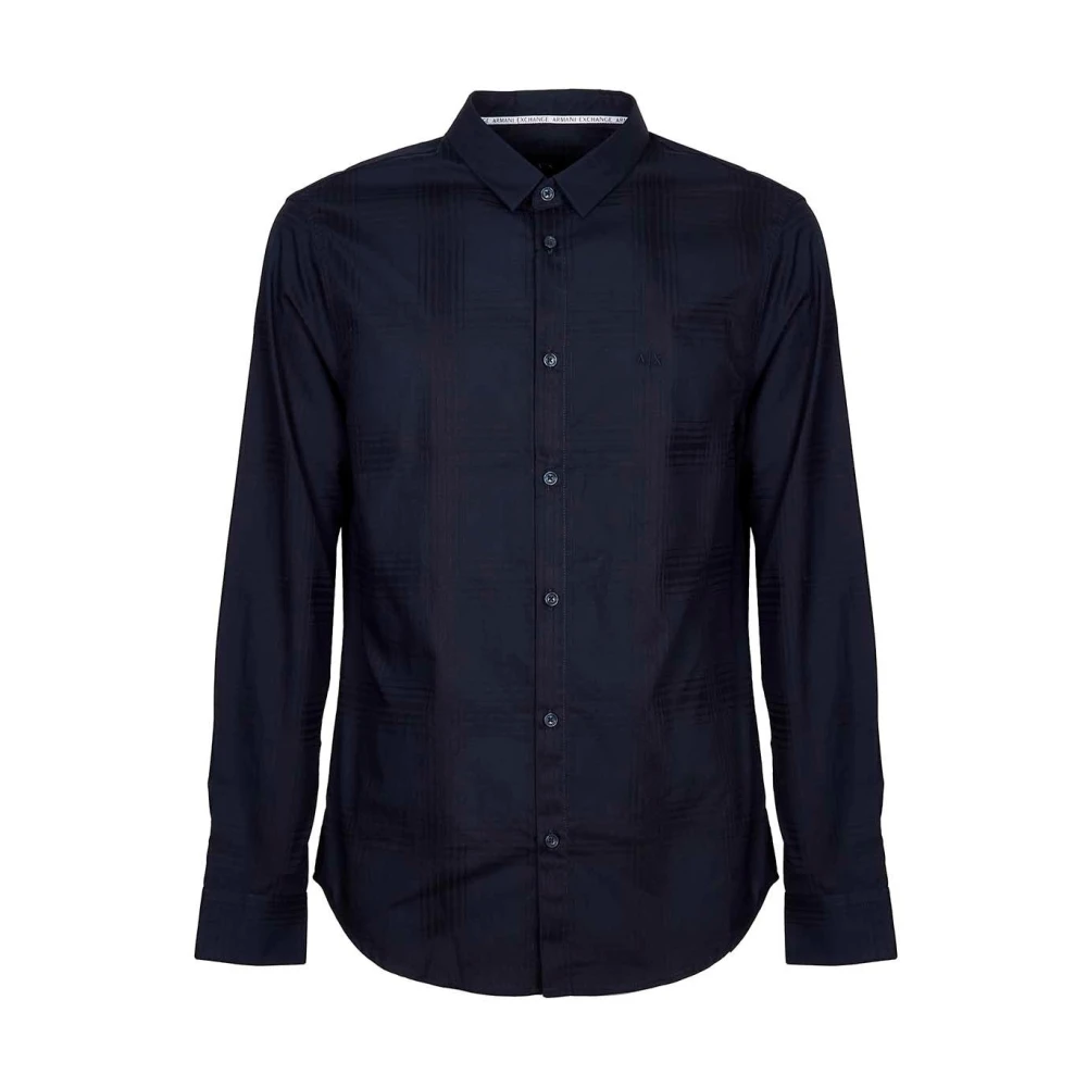 Armani Exchange Uomo Blu Camicia Casual