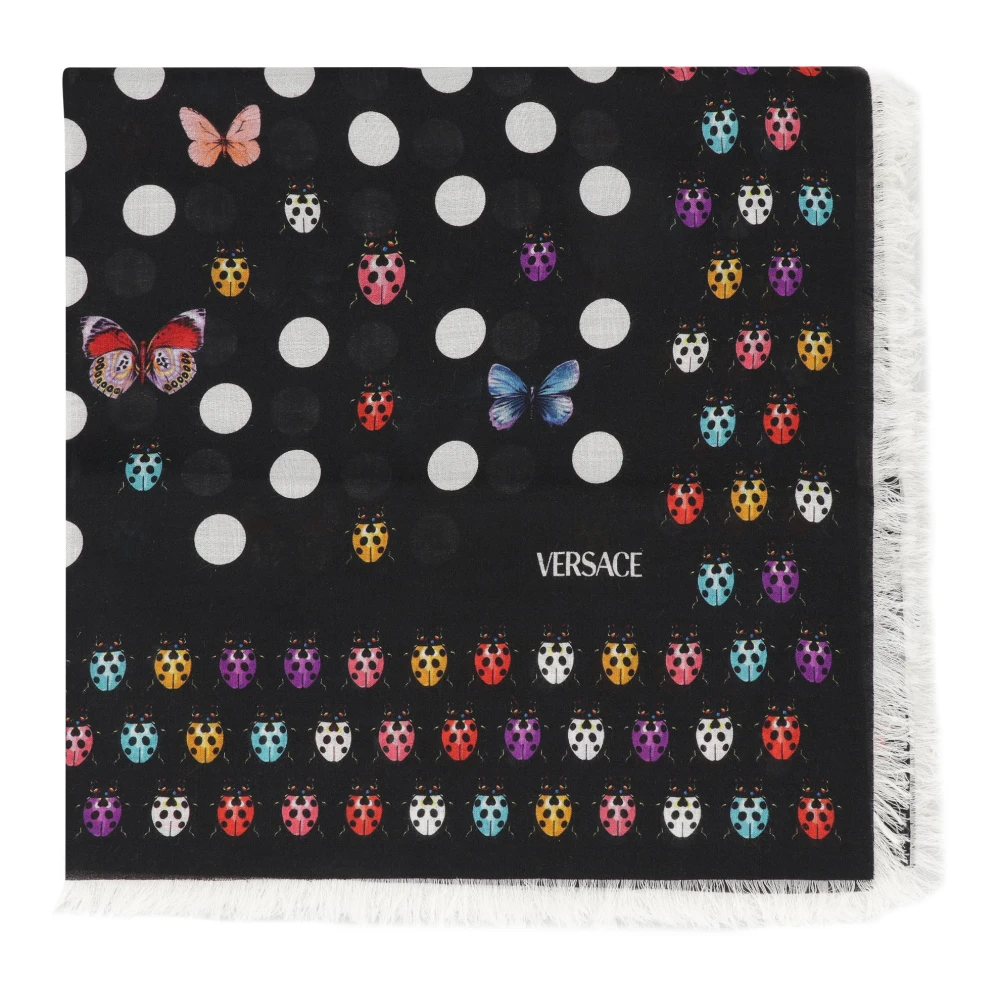 Versace Vlinders & Lieveheersbeestjes Zijde Wol Sjaal Multicolor Dames