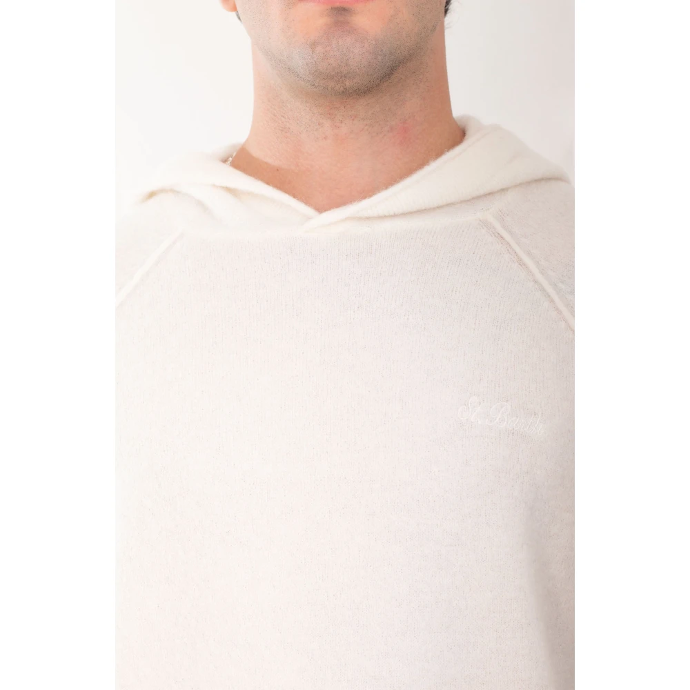 MC2 Saint Barth Stretch Wol Hoodie in Piccadilly Stijl White Heren