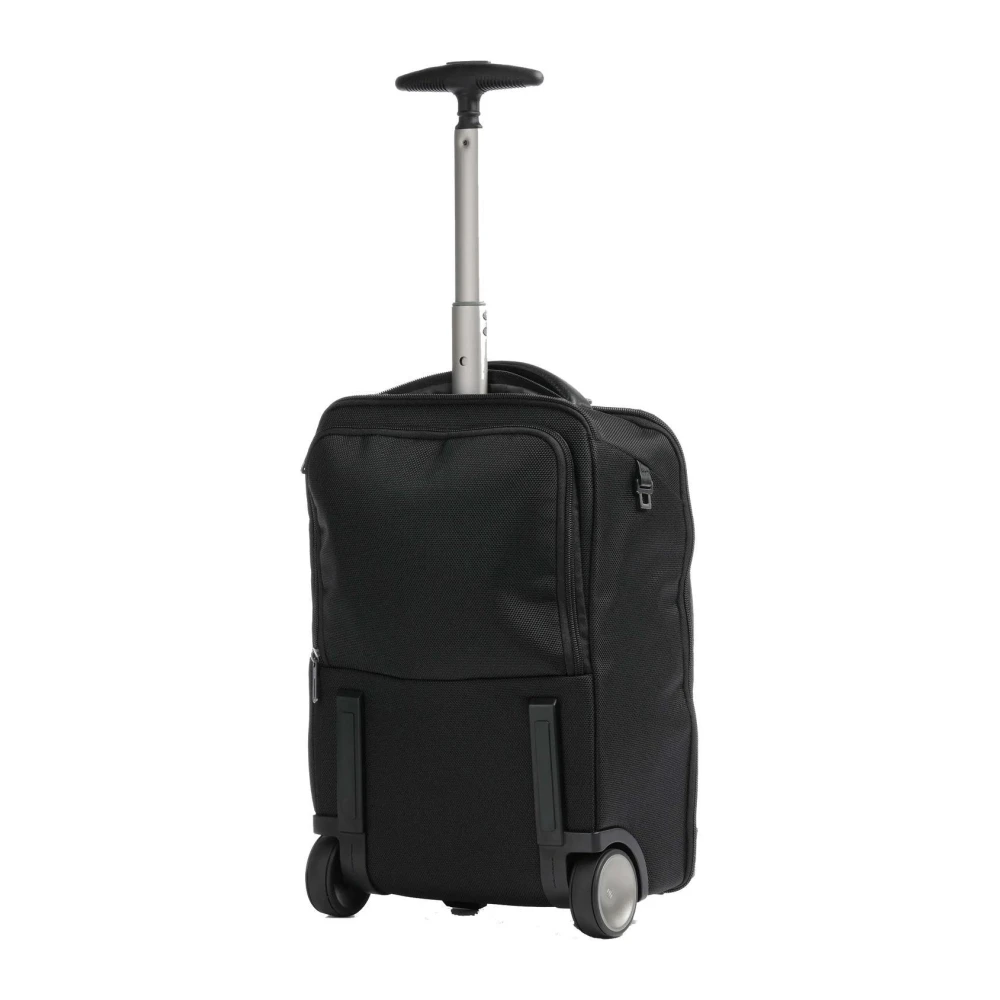 Piquadro Zwarte koffer met voorritsvak Black Unisex