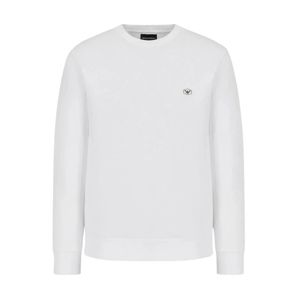 Emporio Armani Men's White Sweatshirts,, Crew Neck Sweatshirt Medium