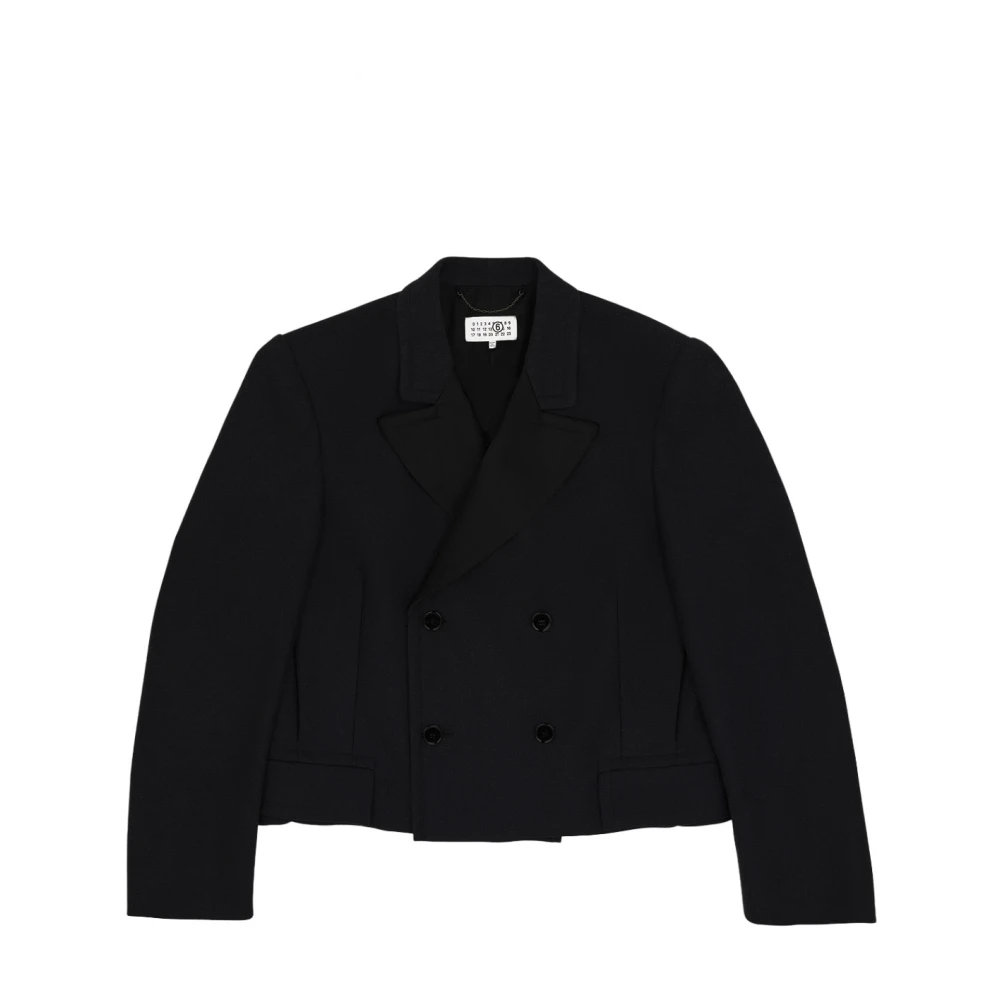 Mm6 Maison Margiela Vrouw Zwart Jassen Dames, S, Wol, Double-Breasted Jacket