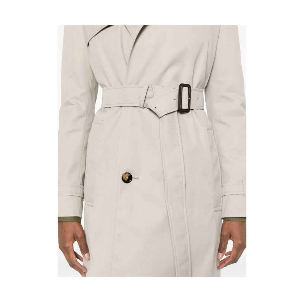 Burberry Grijze regenkleding met afneembare riem Gray Dames