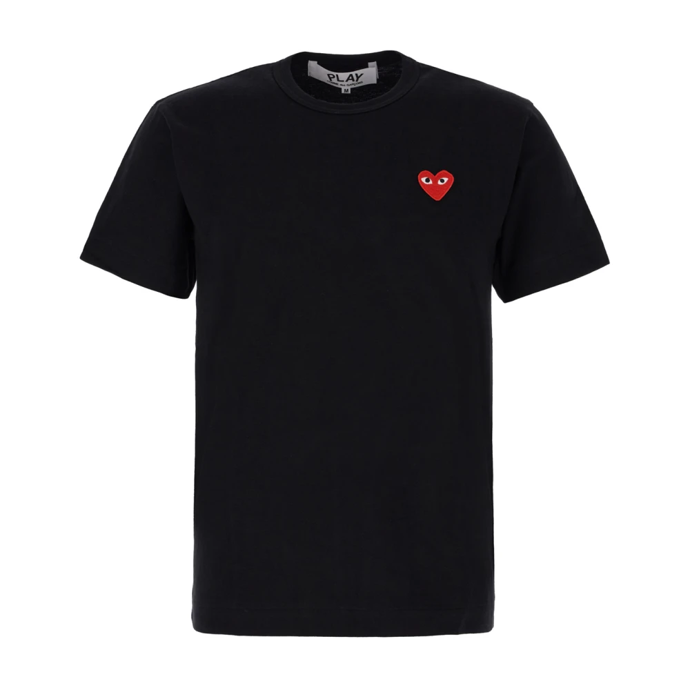 Comme des Garçons Play Avslappnad Bomull T-shirt i Olika Färger Black, Herr