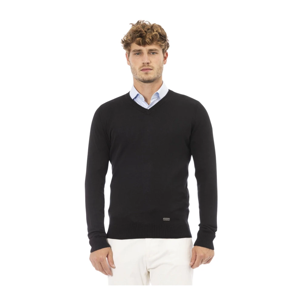 Baldinini V-hals Trui met Lange Mouwen Black Heren