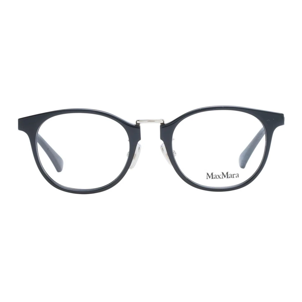 Max Mara Stijlvolle Zwarte Ronde Optische Monturen Black Dames