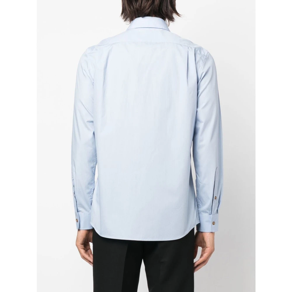 Vivienne Westwood Heldere Blauwe Orb Logo Overhemd Blue Heren
