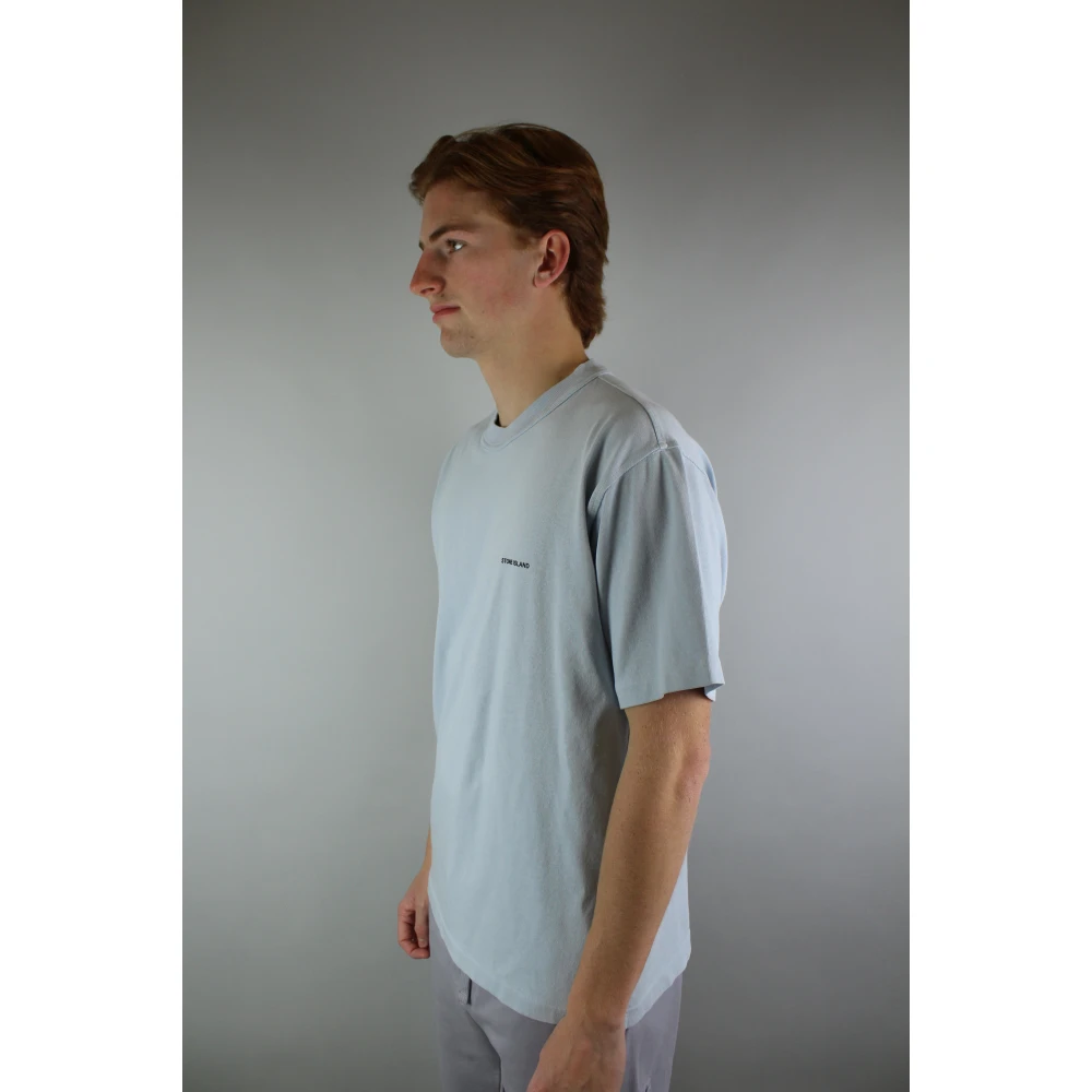 Stone Island Hemelsblauwe Gebonden T-shirt Blue Heren