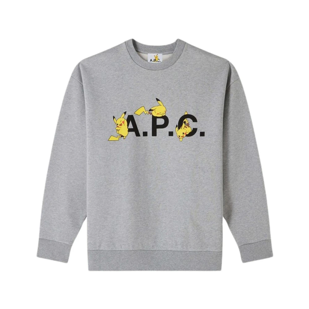 A.p.c. Pikachu Print Sweatshirt Gray Heren