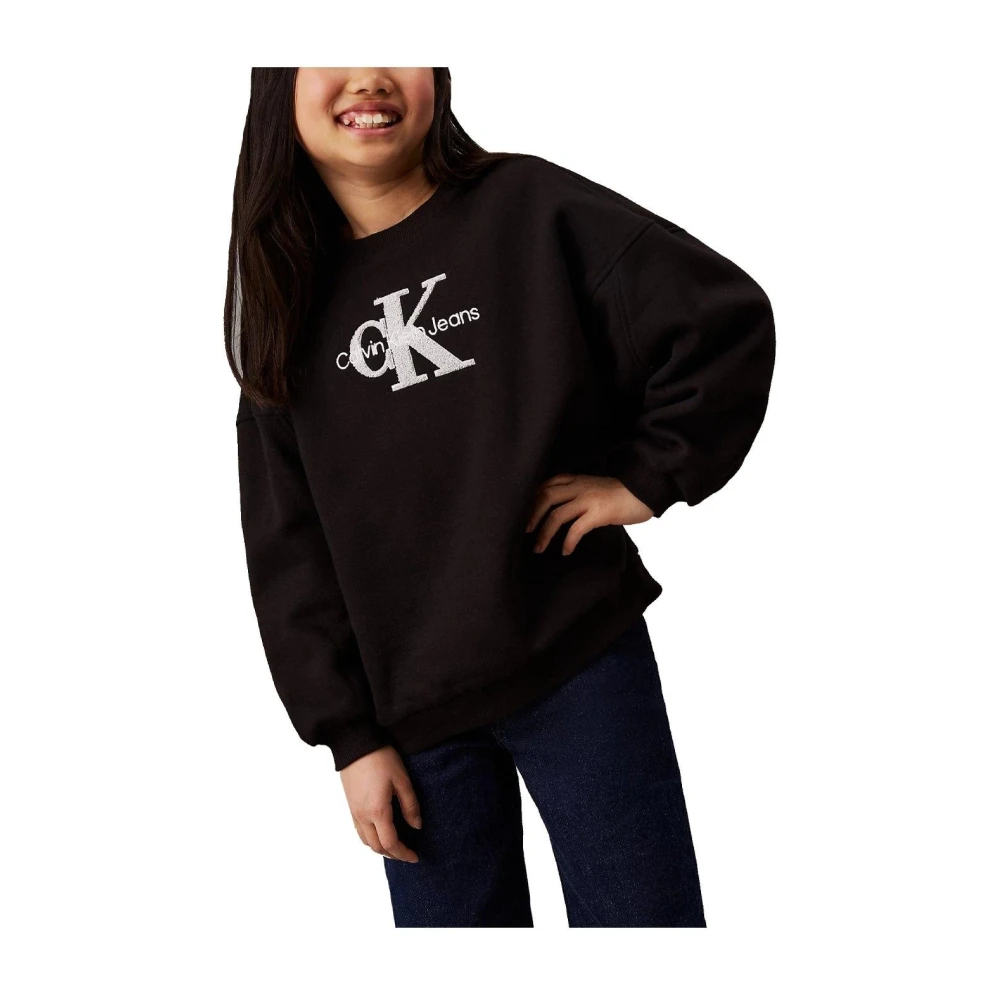 Calvin Klein Women's Black Teddy Monologue Sweatshirt