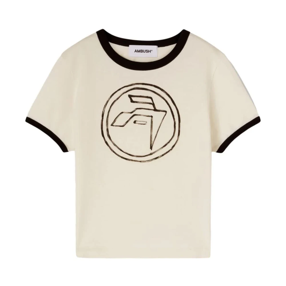 Ambush Handgetekend Embleem Baby T-shirt Beige Dames