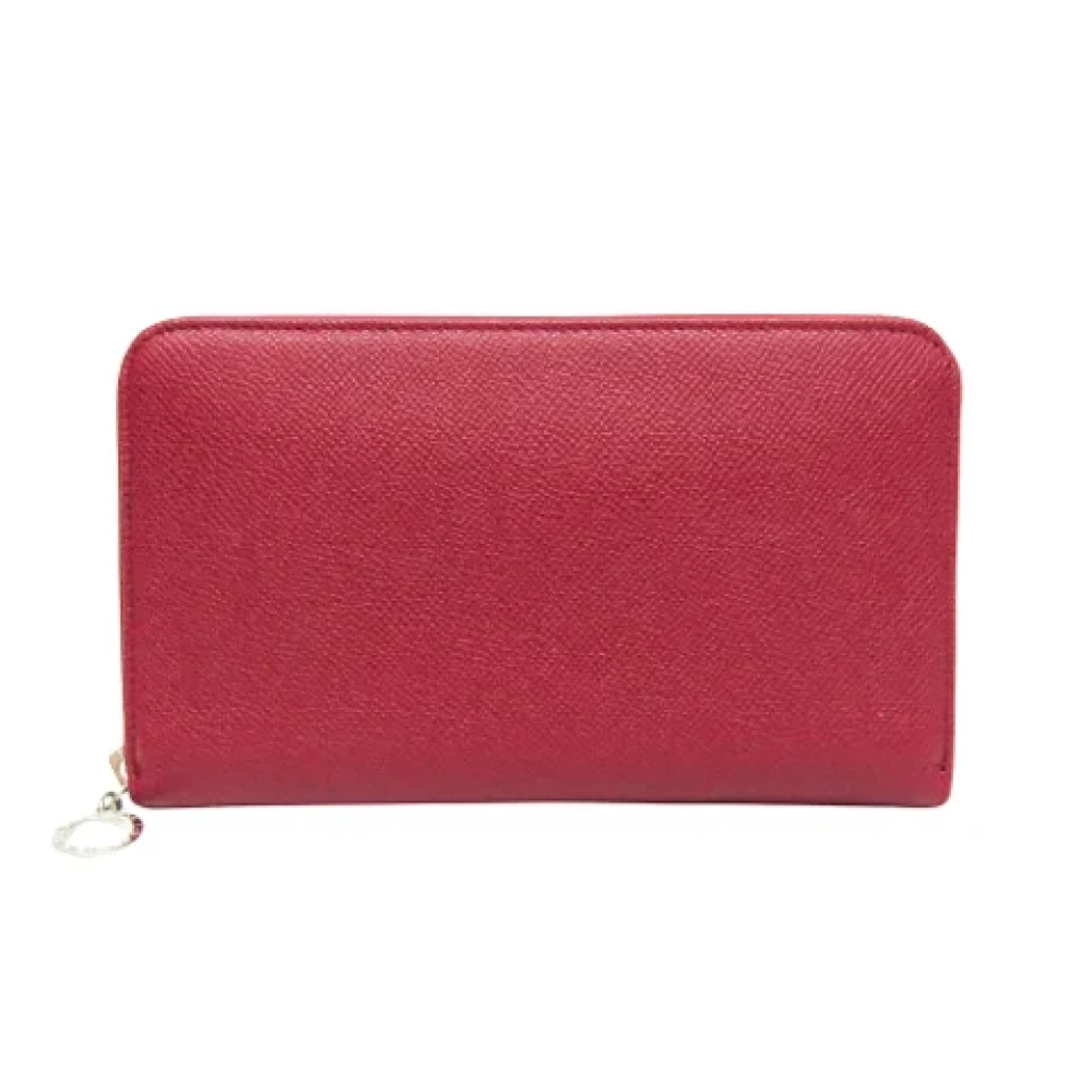 Bvlgari Vintage Pre-owned Leather wallets Red Dames