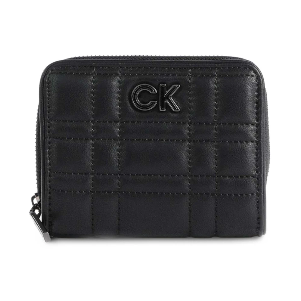 Calvin Klein Metallisk Stängning Plånbok med Kreditkortshållare Black, Dam