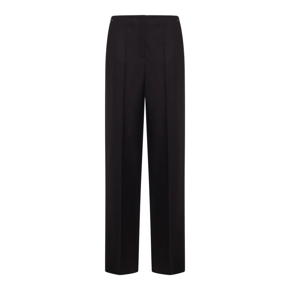 Fendi Women's Purple Wide Trousers, Xs, Grain De Poudre Wool Trousers