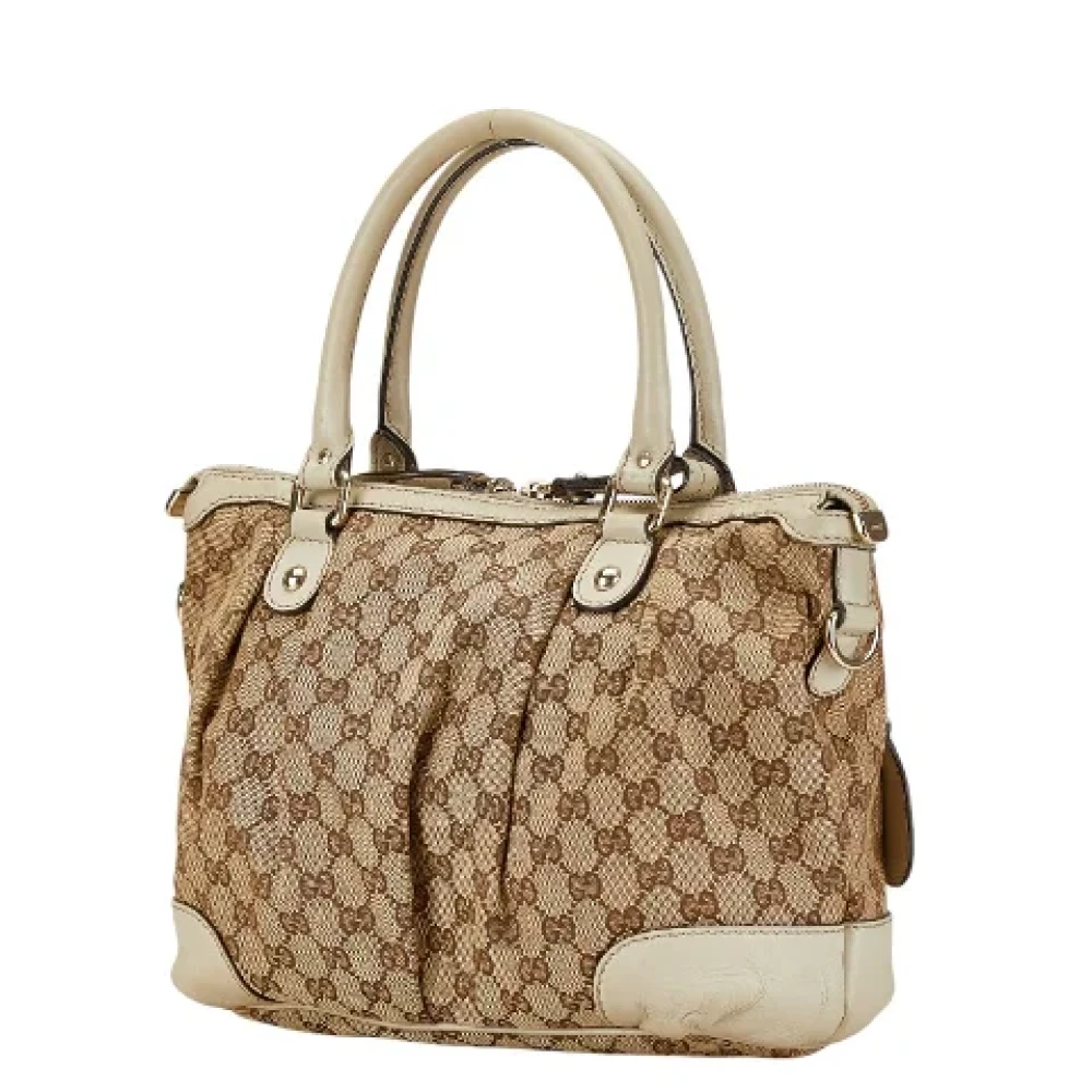 Gucci Vintage Pre-owned Canvas gucci-bags White Dames