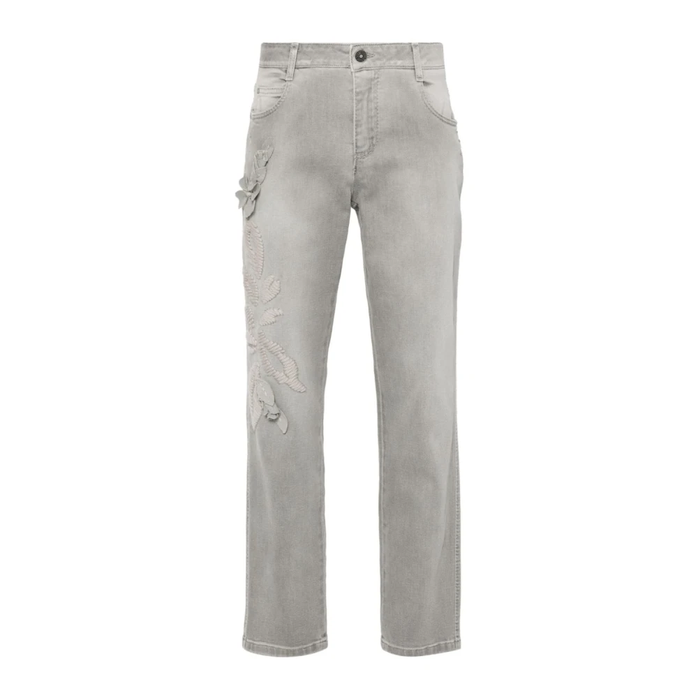 Ermanno Scervino Grijze Distressed Denim Jeans Gray Dames