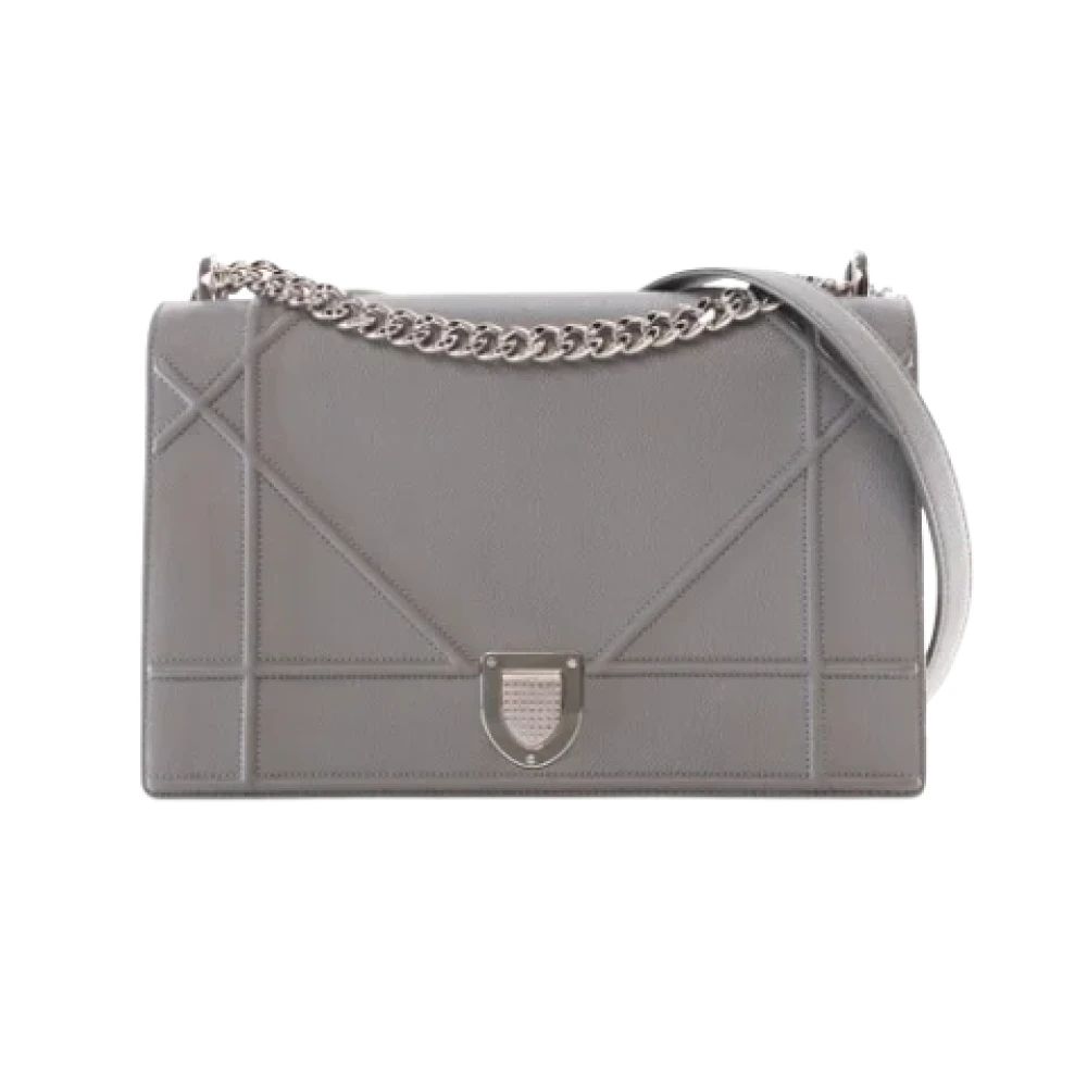 Dior Vintage Pre-owned Leather dior-bags Gray Dames
