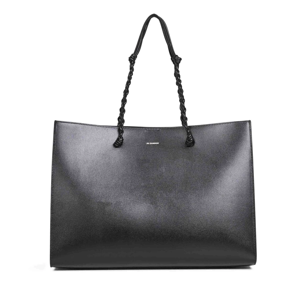 Jil Sander Smooth Leather Tote - Female - Shopping Bags - Black - One Size - Bags