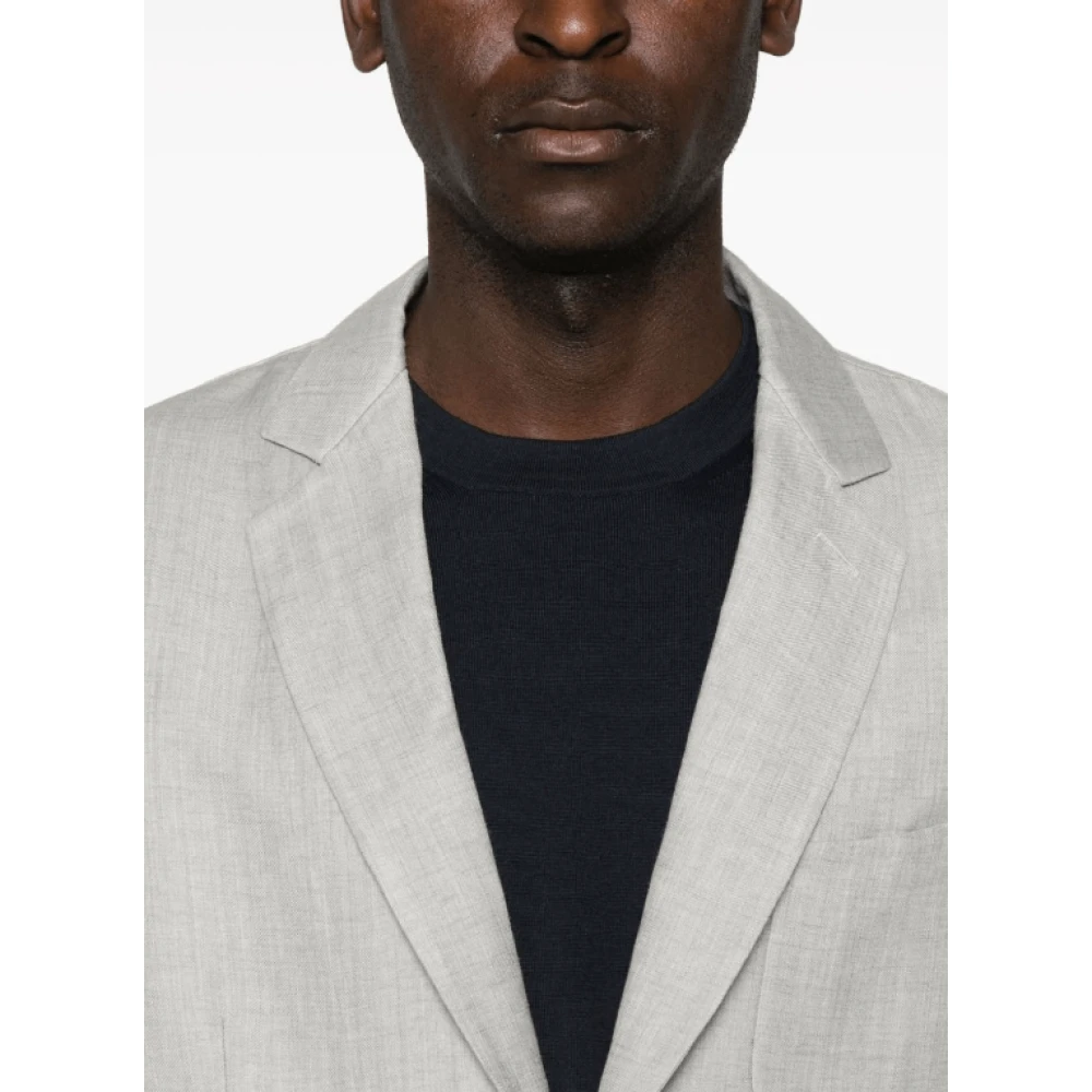 Brioni Navy Blauw Fijngebreid T-shirt Blue Heren