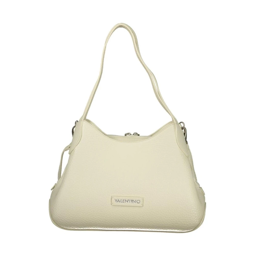 Valentino Women's White Shoulder Bags, One Size, Polyethylene Handbag With Textured Finish