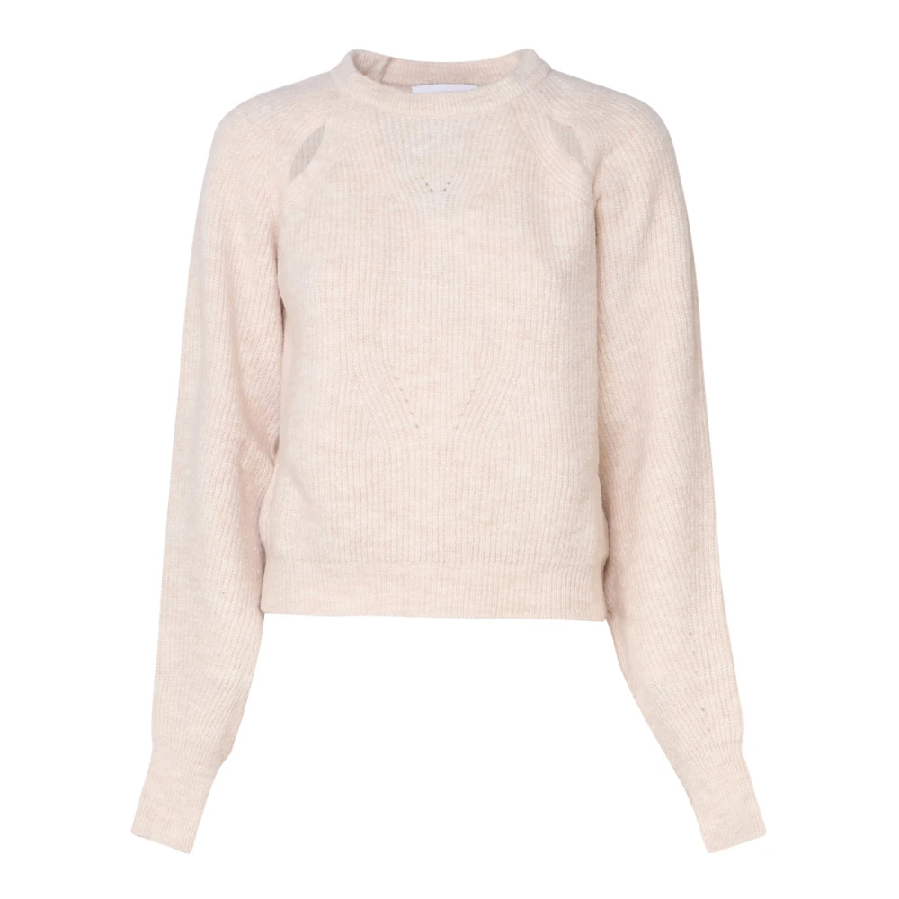Mariuccia Milano Ribgebreide Trui Ronde Hals Beige Dames