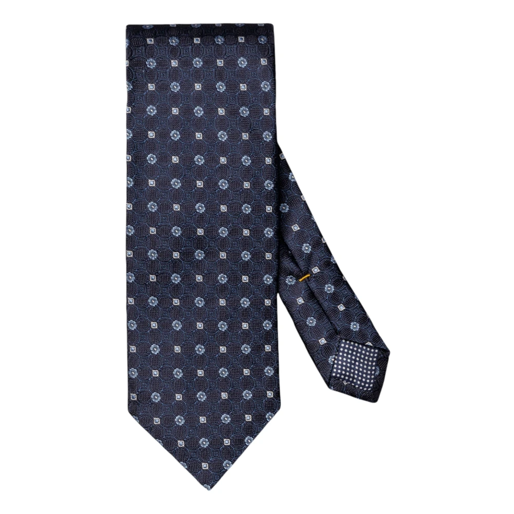 Eton Men's Blue Ties, One Size, Floral Woven Silk Tie
