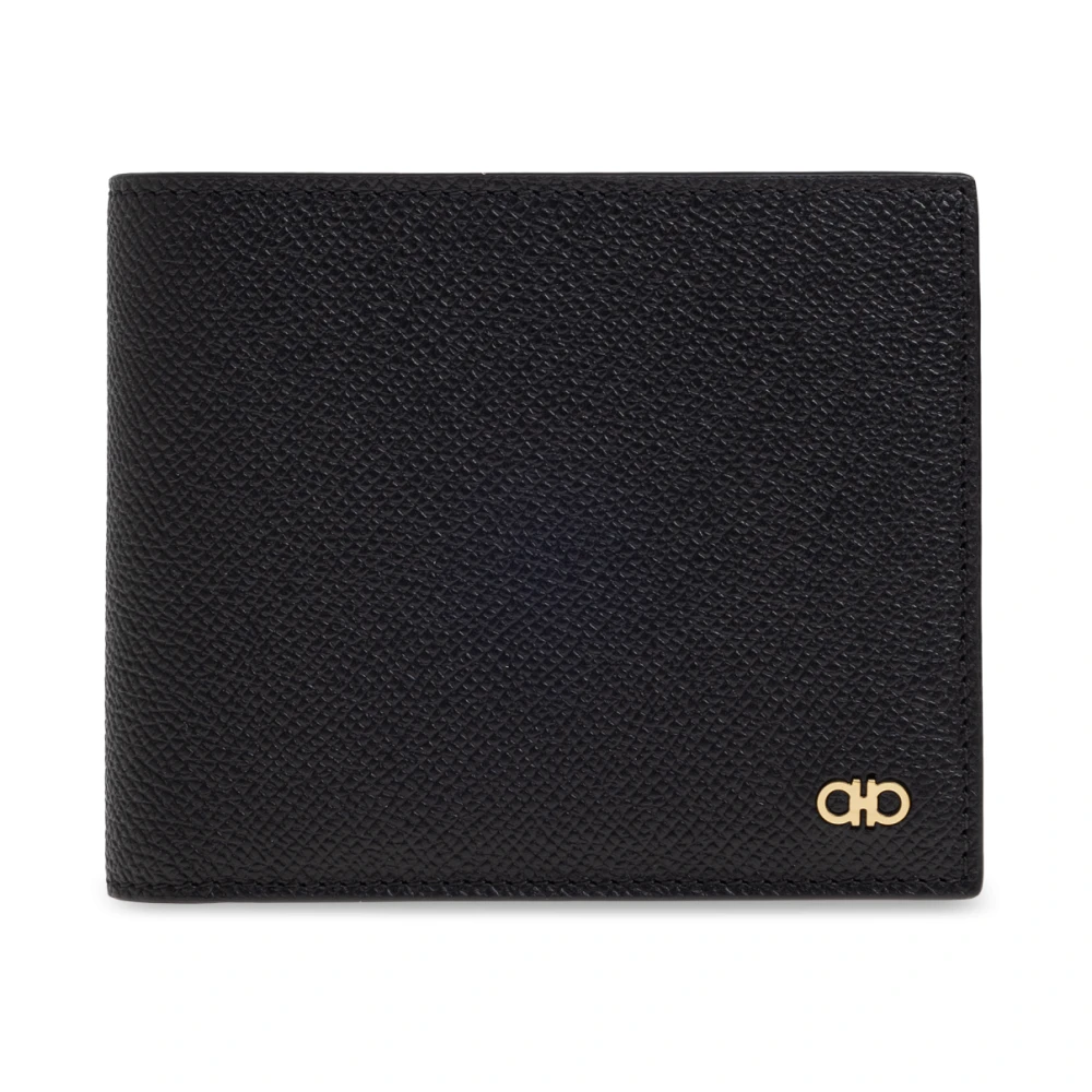 Ferragamo Uomo Nero Micro Gancio Portafoglio Pieghevole